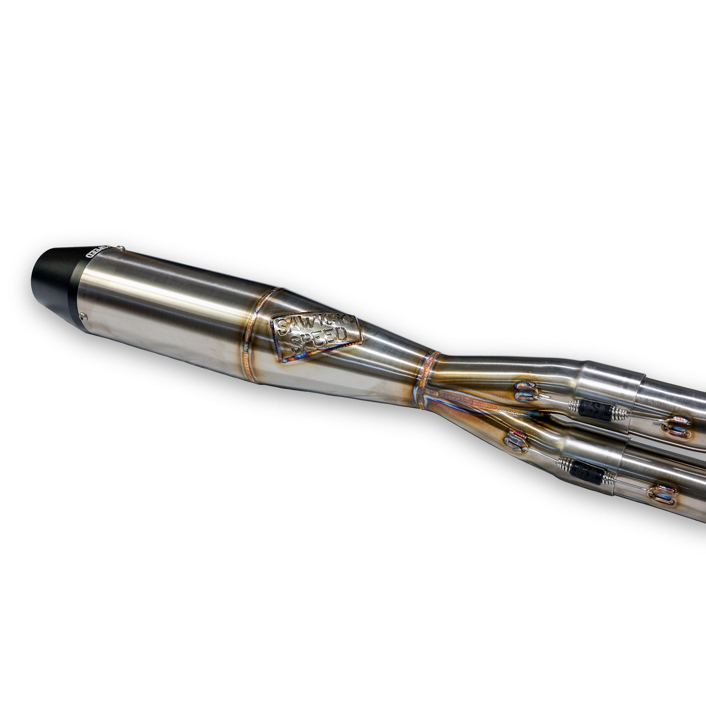 SAWICKI - INTMDTR M8 FLT MID BRUSHED SS W/BLACK END CAP - 930-02604