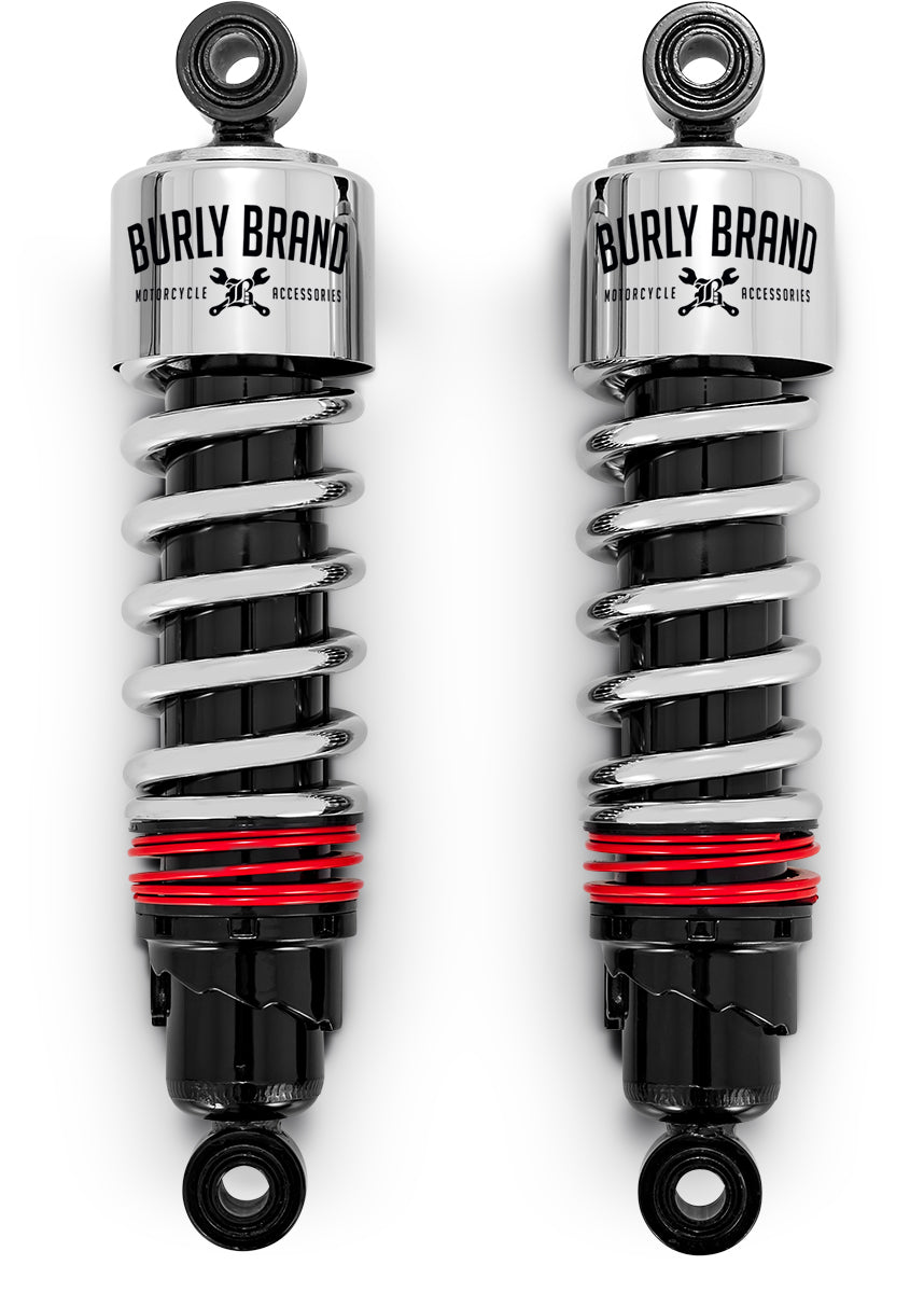 BURLY BRAND - SLAMMER PLUS SHOCKS 11.5" CHROME XL 04-22 - B28-1206