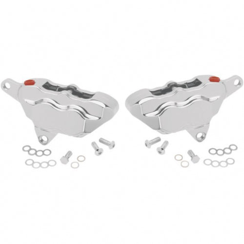 Hawg Halters 4 Pist Front Dual Caliper Kit Chrome W/ 11.5" Rotor 2000-2007