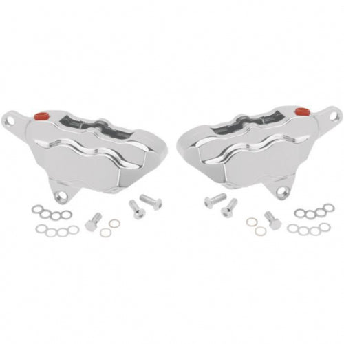 Hawg Halters 4 Pist Front Dual Caliper Kit Chrome W/ 11.5" Rotor 1984-2005