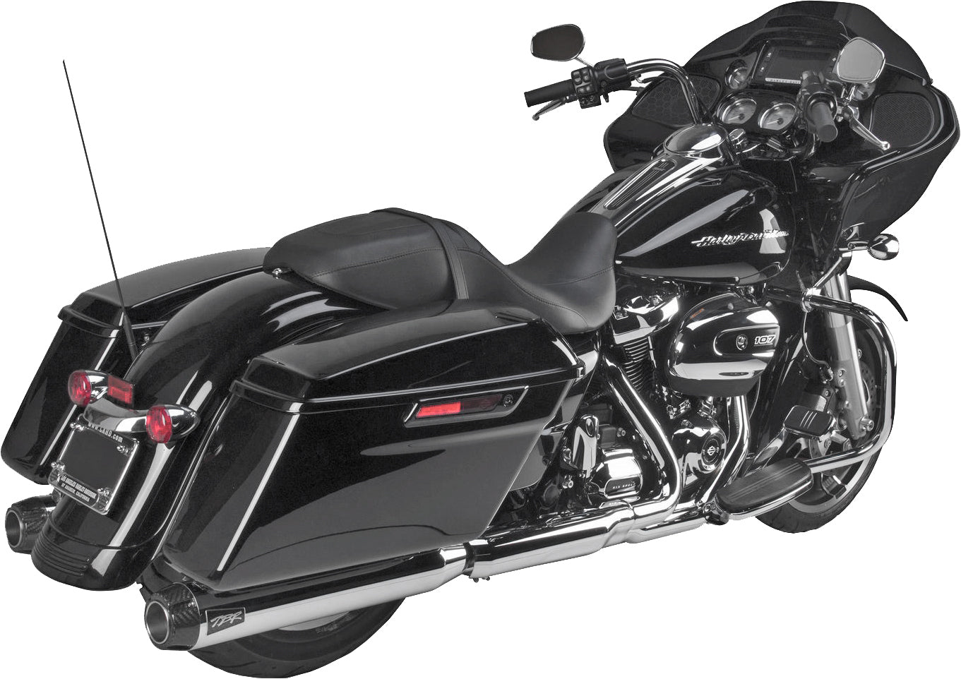 Two Bros. Comp S Slip-on Touring M8 Chrome W/Carbon End Cap 2017-2023