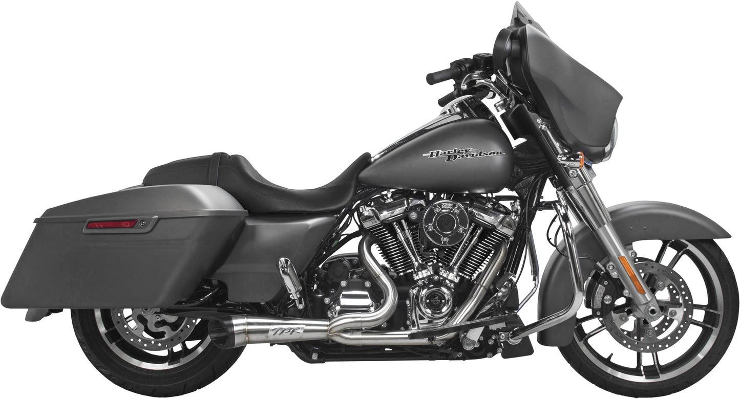 Two Bros. Comp S 2in1 Exhaust Touring M8 Brushed W/Turnout 2017-2023