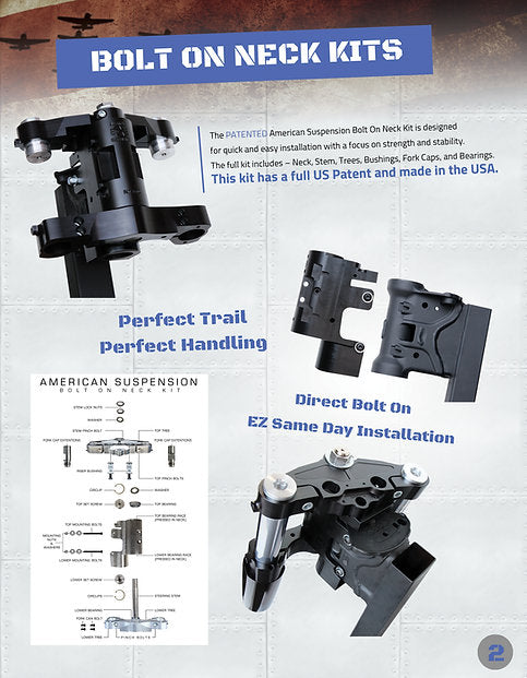 American Suspension Touring Bolt On Big Wheel kit - 26"-32" - 1989-2024 -Also FAT23/26