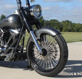 Fat Spoke 21 x 3.5" Front Wheel Packages - Chrome or Black