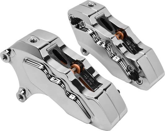 Hawg Halters 6 Pist Front Dual Caliper Kit Chrome W/ 13" Rotor 2000-up