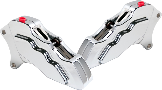 Hawg Halters 6 Pist Front Dual Caliper Kit Chrome W/ 11.5" Rotor 2000-2017