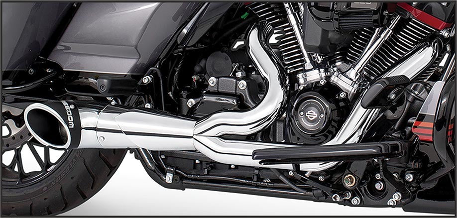 Turnout 2-1 Chrome W/blk Sculp Tip `95-16 Flt/h