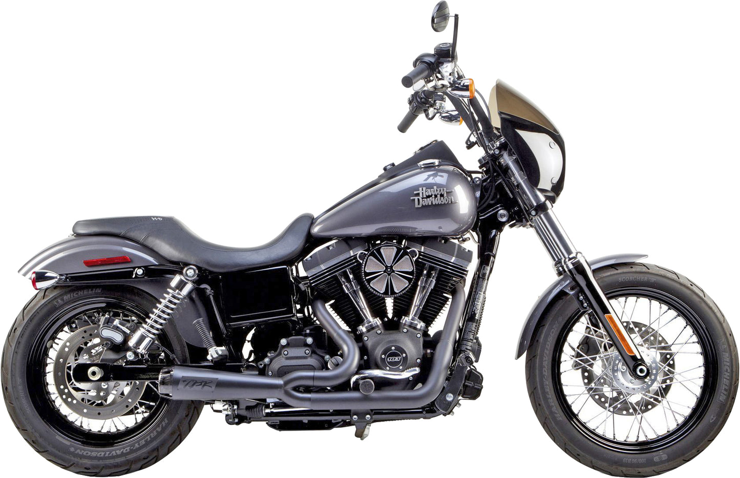 Two Bros. Comp S 2in1 Exhaust Dyna Black W/Carbon Fiber End Cap 2006-2017