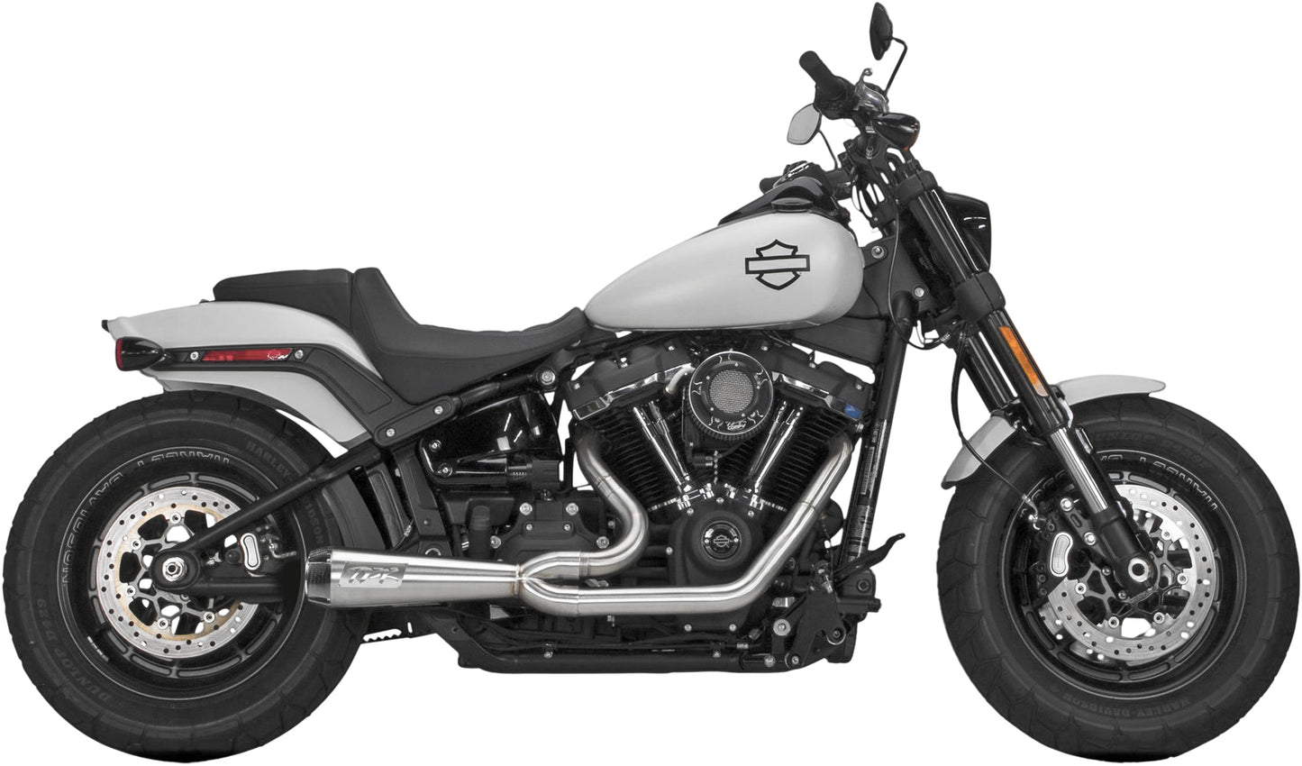 Two Bros. Comp S 2in1 Exhaust Softail Brushed W/CF End Cap 2018-2023