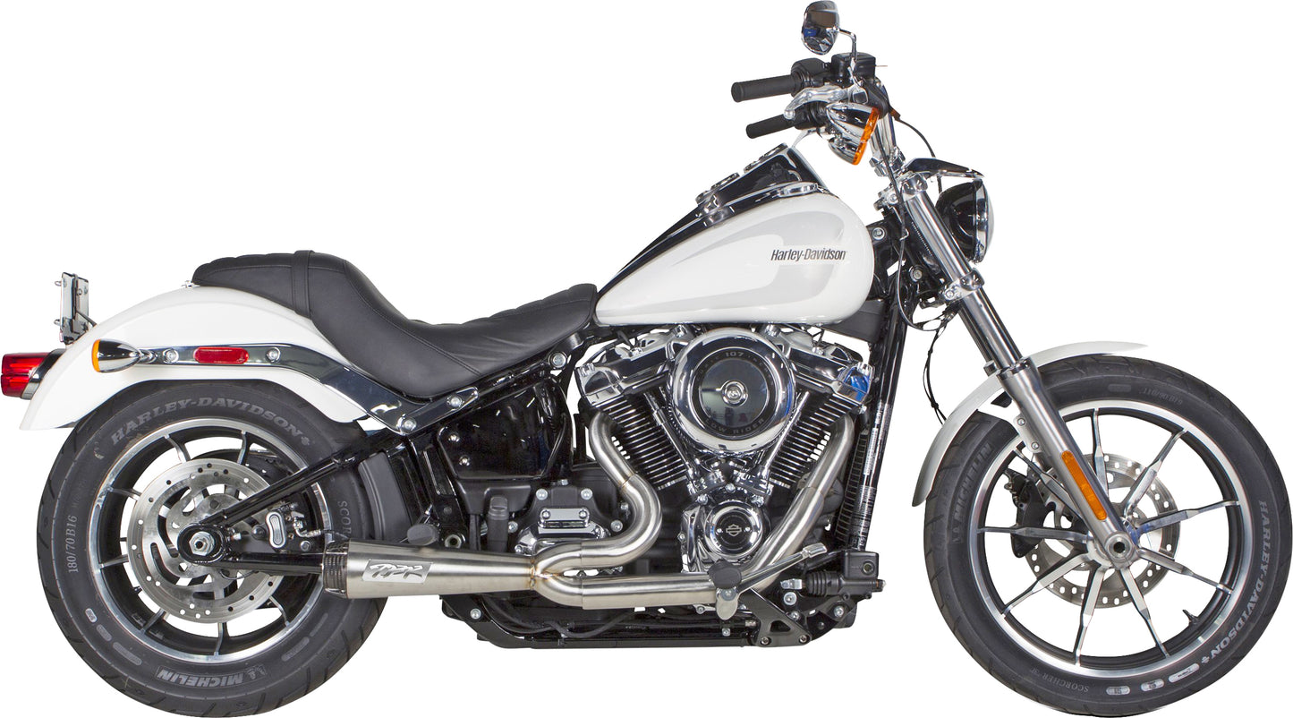 Two Bros. Comp S 2in1 Exhaust Softail Brushed W/CF End Cap 2018-2023