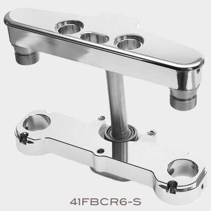 Hawg Halters 4 Degree Raked Triple Trees 41mm Chrome Custom 1986-2017 FLST Heritage or Fatboy