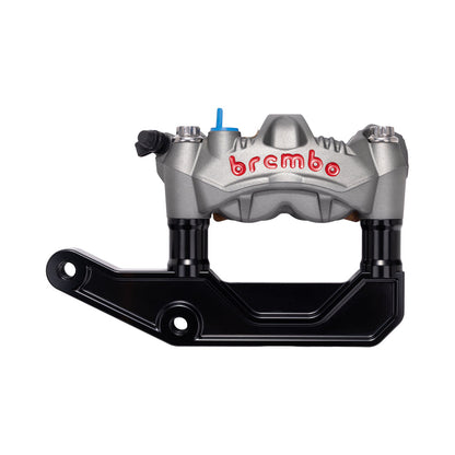 Titanium Gray Brembo 108mm GP4-RS Monobloc Caliper with Black 29mm Spacers and Black Radial Bracket