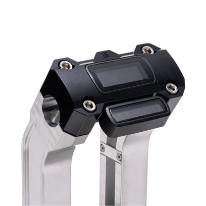 OG Aluminum 10.5 inch Pull Back Risers with Black Digital Gauge Cut Out Top Clamp