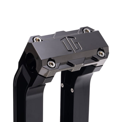 OG Black 10.5 inch Pull Back Risers with Black Chrome Standard Top Clamp