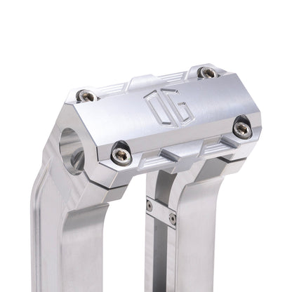 OG Aluminum 2 inch Pull Straight Risers with Aluminum Standard Top Clamp