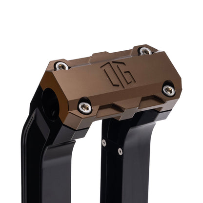 OG Black 2 inch Pull Straight Risers with Bronze Standard Top Clamp