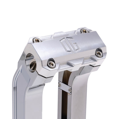 OG Chrome 2 inch Pull Straight Risers with Aluminum Standard Top Clamp