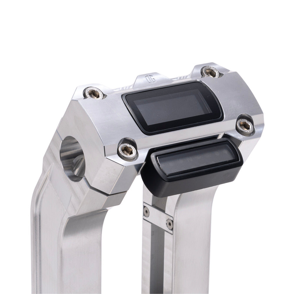 OG Aluminum 6.5 inch Pull Back Risers with Aluminum Digital Gauge Cut Out Top Clamp