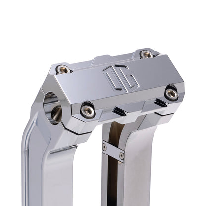 OG Chrome 6.5 inch Pull Back Risers with Chrome Standard Top Clamp