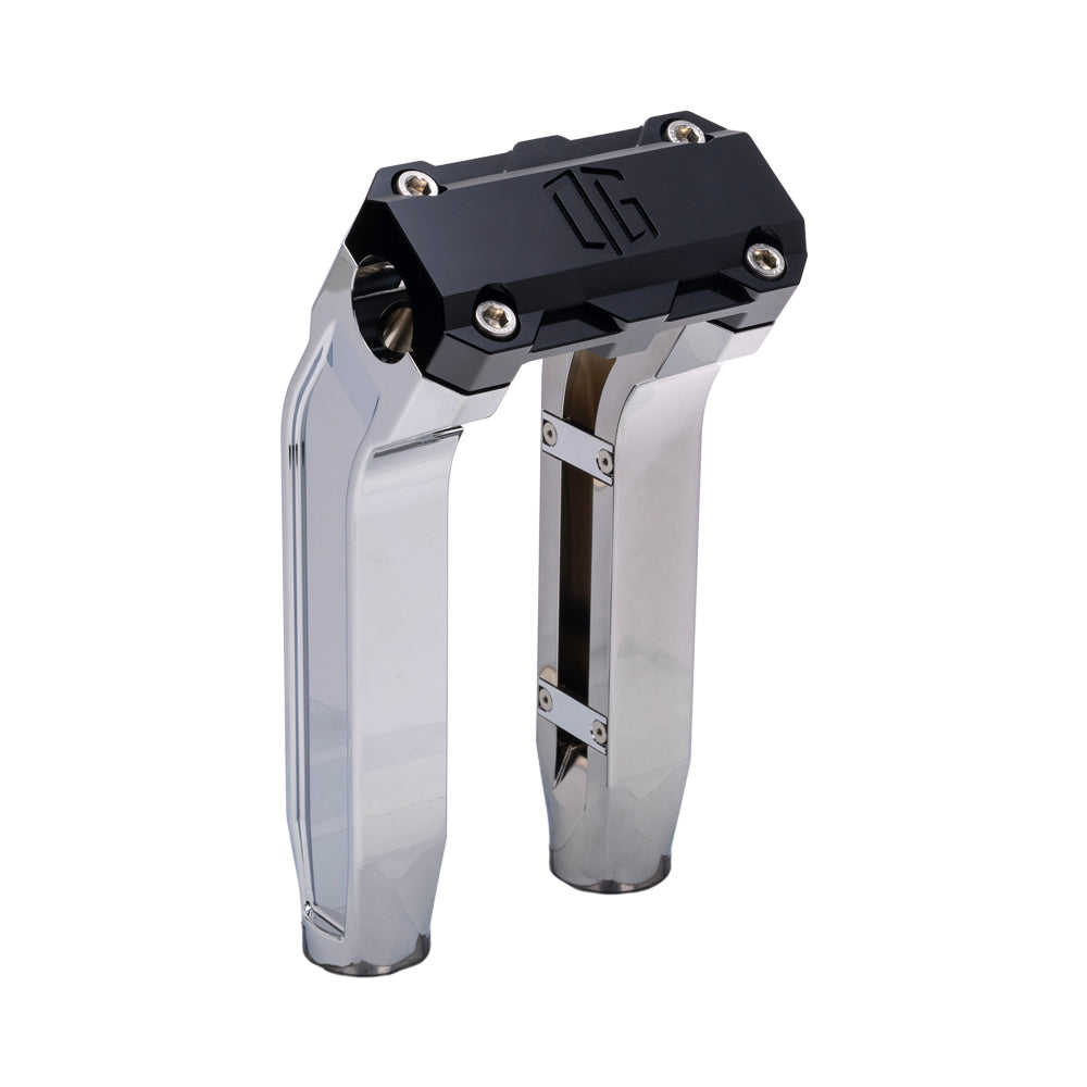 OG Chrome 8.5 inch Pull Back Risers with Black Standard Top Clamp