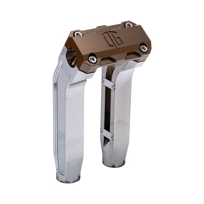 OG Chrome 8.5 inch Pull Back Risers with Bronze Standard Top Clamp
