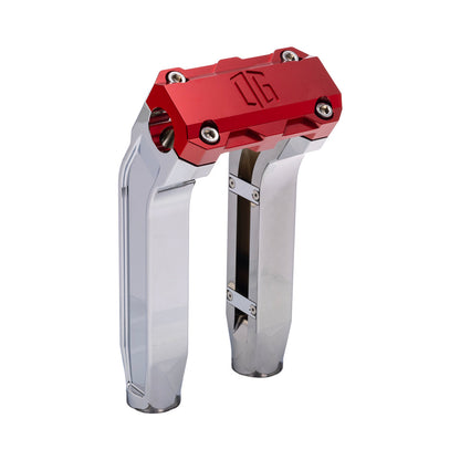 OG Chrome 8.5 inch Pull Back Risers with Red Standard Top Clamp