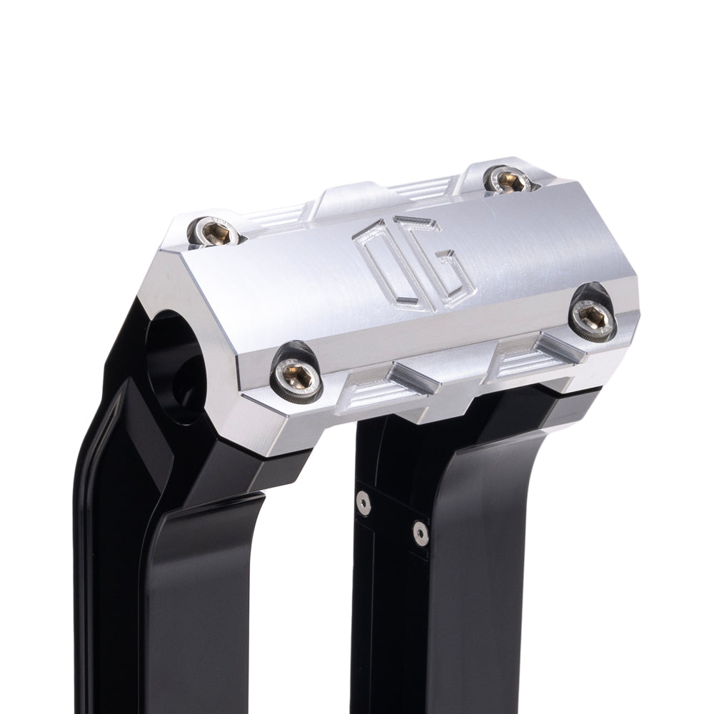 OG Black 8.5 inch Straight Risers with Aluminum Standard Top Clamp