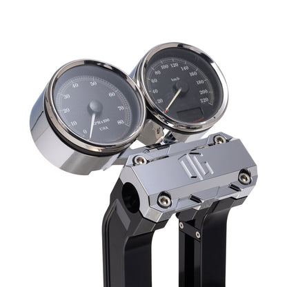OG Chrome Dual Billet Gauge Pods Rear Mount