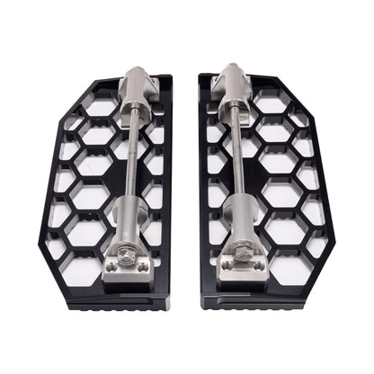 Black HoneyComp V3 Floorboards for Indian Bagger Models