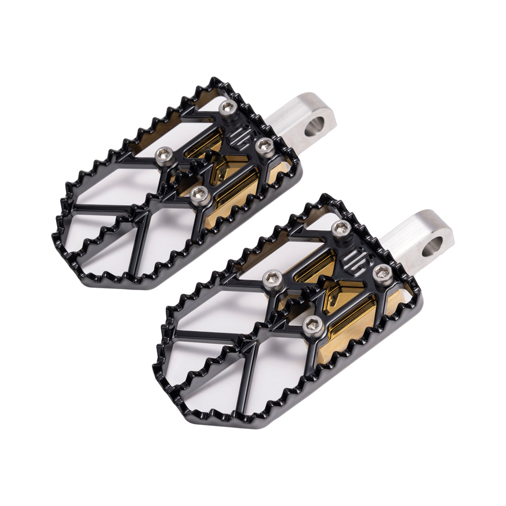 Black on Gold Plating Motocross Style Harley Davidson Foot Peg OG Moto X Foot Pegs