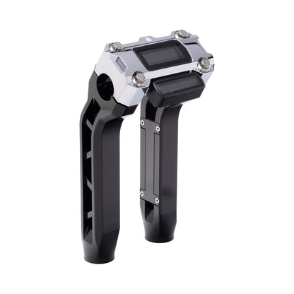 OG Black Performance 8.5 inch Pull Back Riser Legs with Chrome Performance Digital Gauge Top Clamp