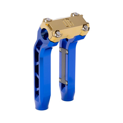 OG Blue Performance 8.5 inch Pull Back Riser Legs with Gold Plating Performance Top Clamp