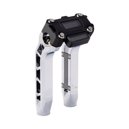 OG Chrome Performance 8.5 inch Pull Back Riser Legs with Black Performance Digital Gauge Top Clamp