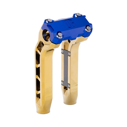 OG Gold Plating Performance 8.5 inch Pull Back Riser Legs with Blue Performance Top Clamp