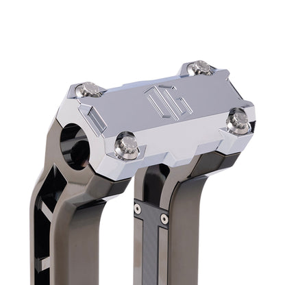 OG Chrome Performance Top Clamp on OG Black Chrome Performance Riser Legs