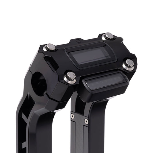 OG Black Performance Digital Gauge Top Clamp on OG Black Performance Riser Legs