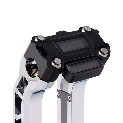 OG Black Performance Digital Gauge Top Clamp on OG Chrome Performance Riser Legs