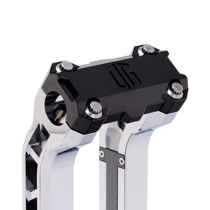 OG Black Performance Top Clamp on OG Chrome Performance Riser Legs