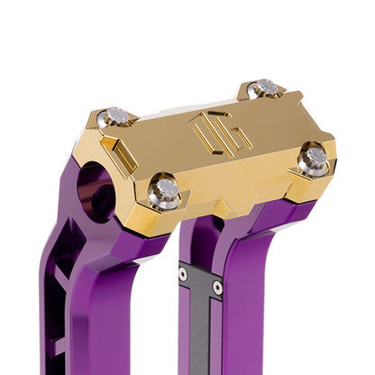 OG Gold Plating Performance Top Clamp on OG Purple Performance Riser Legs