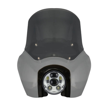 Original Garage Moto Softail Low Rider S Complete T-Sport Fairing Kit - Billiard Gray - 5.75 LED Chrome