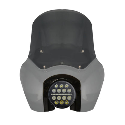 Original Garage Moto Softail Low Rider S Complete T-Sport Fairing Kit - Billiard Gray - 5.75 X-Serie LED
