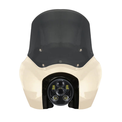 Original Garage Moto Softail Low Rider S Complete T-Sport Fairing Kit - White Sand Pearl Color Match -OG 5.75 LED Black