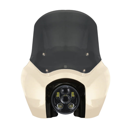 Original Garage Moto Softail Low Rider S Complete T-Sport Fairing Kit - White Sand Pearl Color Match -OG 5.75 LED Black