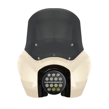 Original Garage Moto Softail Low Rider S Complete T-Sport Fairing Kit - White Sand Pearl Color Match -OG 5.75 X-Series LED
