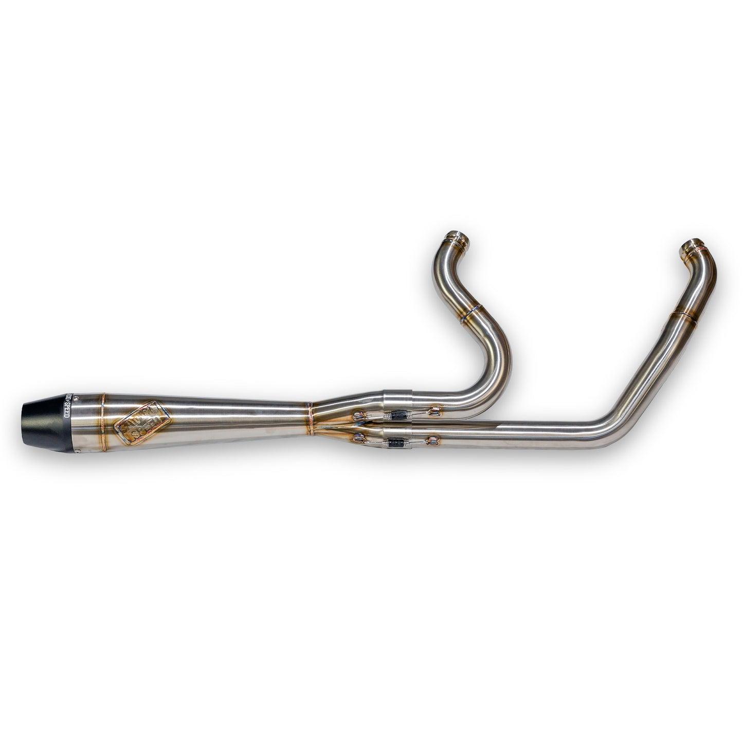 SAWICKI - INTMDTR M8 SOFTAIL MID BRUSHED SS W/BLACK END CAP - 930-02624