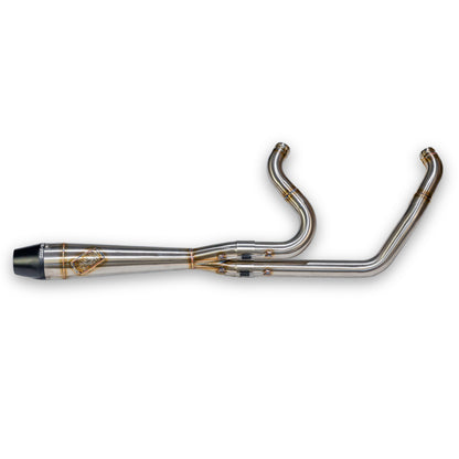 SAWICKI - INTMDTR M8 SOFTAIL MID BRUSHED SS W/BLACK END CAP - 930-02624