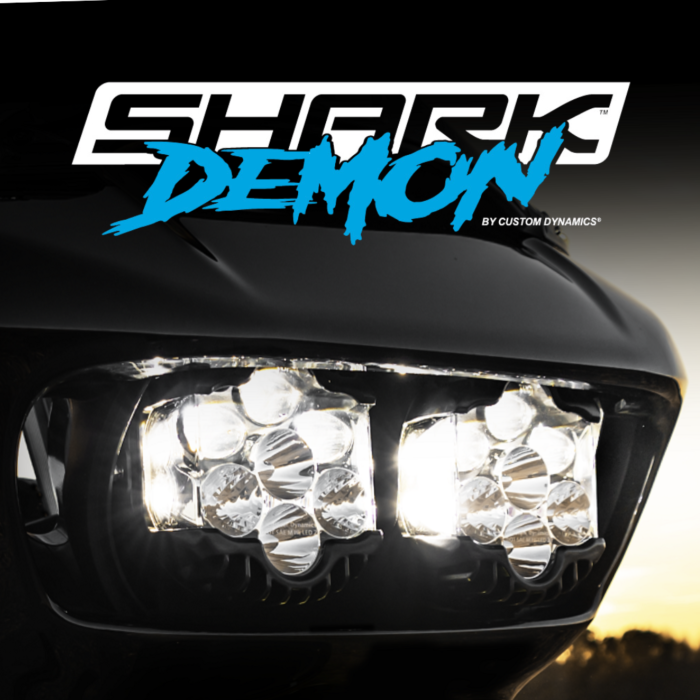 IN STOCK - Custom Dynamics Shark Demon Headlamp 15-23 Road Glide