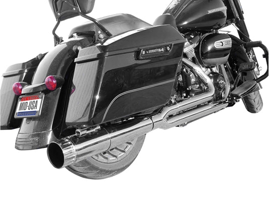 2 into 1 Powerhouse Harley Touring M8 2017/23 Chrome 4.5" Megaphone Available in Chrome or Black