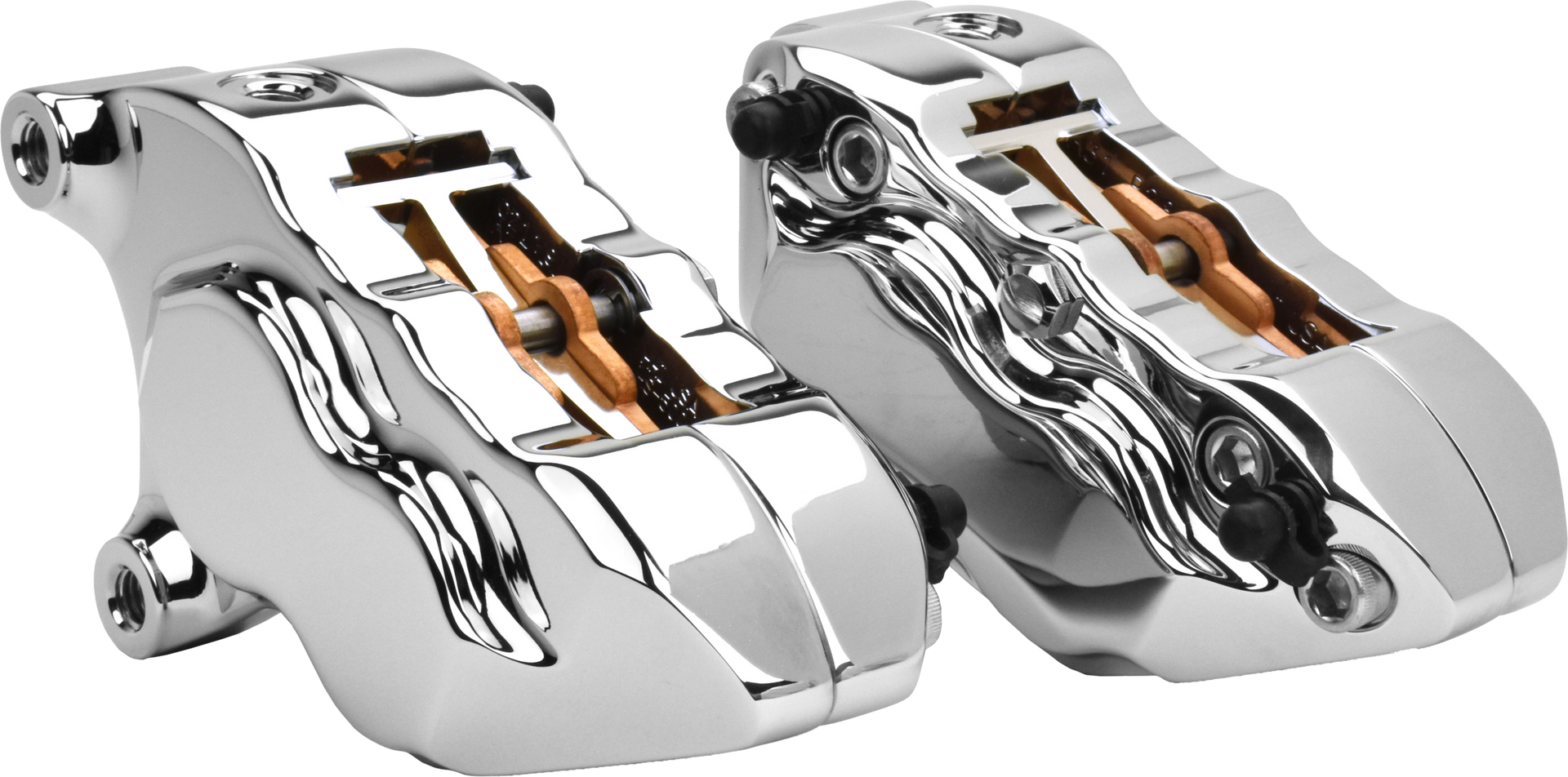 Hawg Halters 4 Pist Front Dual Caliper Kit Chrome W/ 11.8