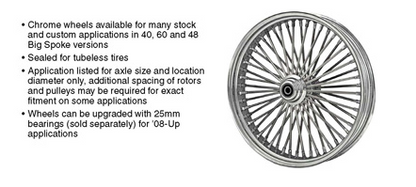 Fat Spoke 21 x 3.5" Front Wheel Packages - Chrome or Black